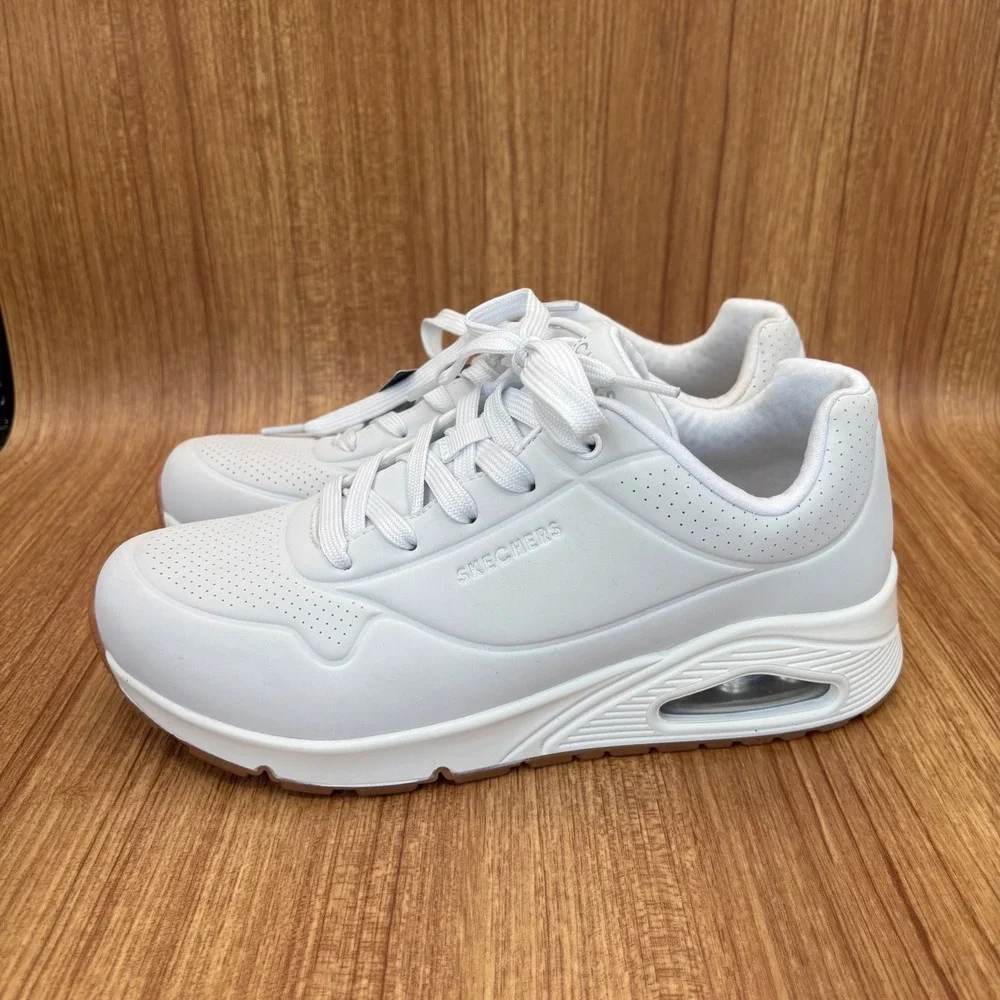Skechers Uno Stand On Air Women 10 White 73690/WHT Air Cooled Memory Foam NEW